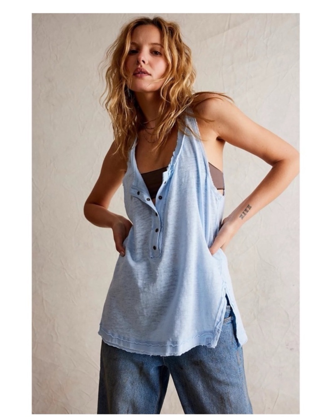 Free People oversized love language tank top